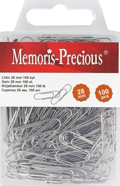 Memoris Precious Toimistotarvikkeet>Paperiliitin 28Mm Nikkeli 100Kpl
