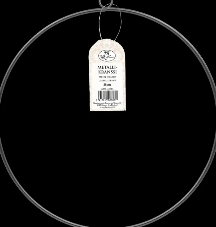 J.K. Primeco Askartelutarvikkeet>Metallikranssi Musta 25Cm