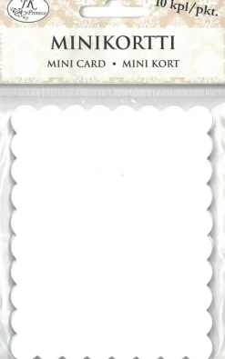 J.K. Primeco Askartelutarvikkeet>Minikortti Aaltoreuna Valkoinen 10Kpl/Pkt