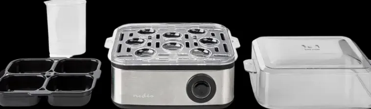 Nedis Kypsentäminen<Munankeitin 8 Munan Mittakuppi Alumiini Musta