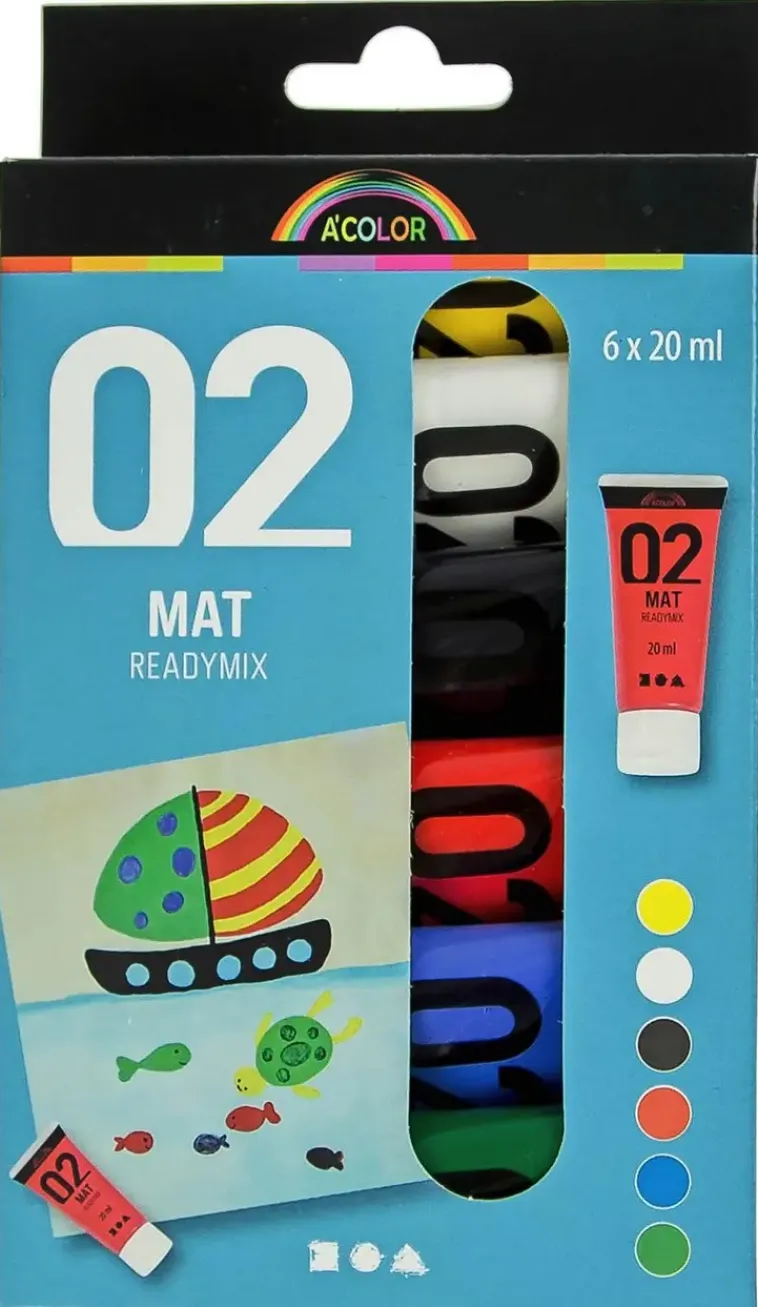 Nellen Askartelutarvikkeet<A-Color Akryylimaalilajitelma 6X20Ml