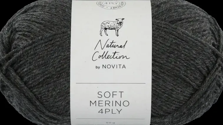 Novita Käsityötarvikkeet>Lanka Soft Merino 4Ply 50 G Grafiitti 044