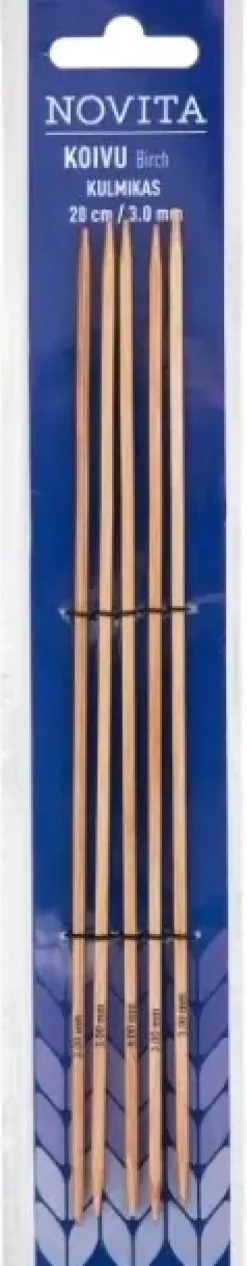 Novita Käsityötarvikkeet>Sukkapuikko Kulmikas 20Cm - 3 Mm Koivu