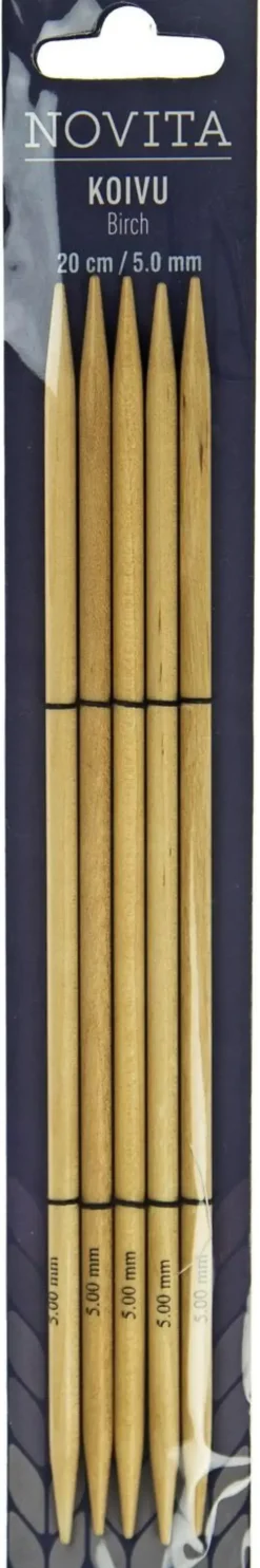 Novita Käsityötarvikkeet>Sukkapuikot Koivu 20Cm - 5 Mm