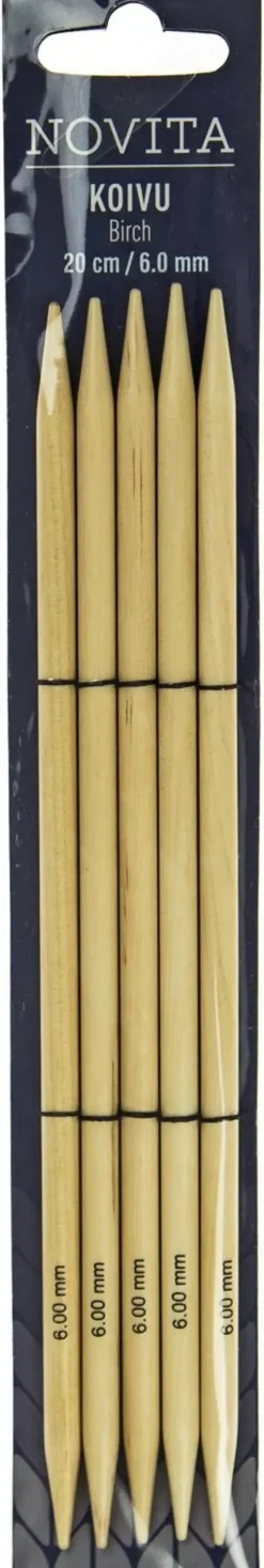 Novita Käsityötarvikkeet>Sukkapuikot Koivu 20Cm - 6 Mm