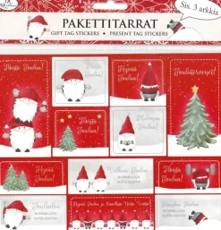 J.K. Primeco Askartelutarvikkeet>Pakettitarra Hauskat Tontut 3Ark/Pkt