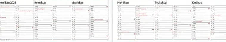 Ajasto Kalenterit>Poytakalenteri Memo-Viikkomuistio, Sininen
