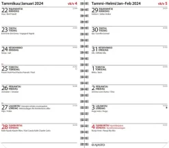 Ajasto Kalenterit>Poytakalenteri Viikkopaivyri/Veckodatumvisare 14 Eko