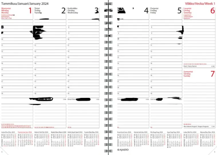 Ajasto Kalenterit>Poytakalenteri Wega Plus, Ruusukulta