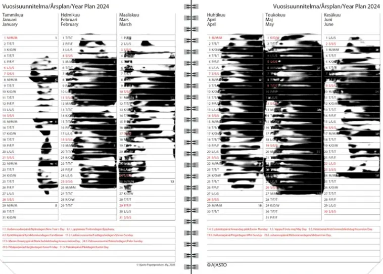 Ajasto Kalenterit>Poytakalenteri Wega Plus, Ruusukulta