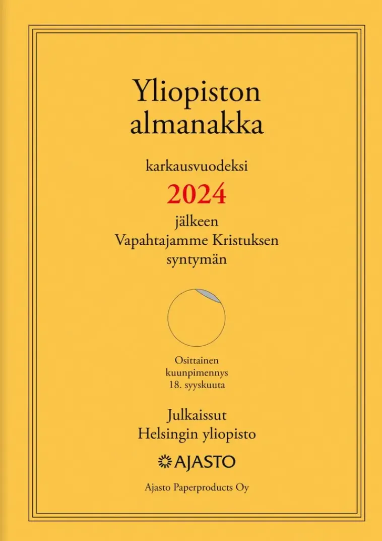 Ajasto Kalenterit>Poytakalenteri Yliopiston Almanakka A4