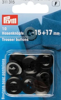 Prym Käsityötarvikkeet>Housunnapit Musta 15-17Mm 10Kpl