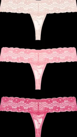 Underneath Seksivalineet<Rose Stringit 3 Kpl Pakkaus S/M