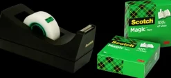 3M Toimistotarvikkeet>Scotch® C38 Katkaisulaite, Musta + 3 Rullaa Scotch® Magic Teippia, 19 Mm X 33 M