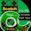 3M Toimistotarvikkeet>Scotch® Magic Invisible -Teippi, 19 Mm X 15 M + Kateen Sopiva Katkaisulaite