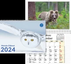 Aikataos Kalenterit>Seinakalenteri Metsan Elaimet A3 2024
