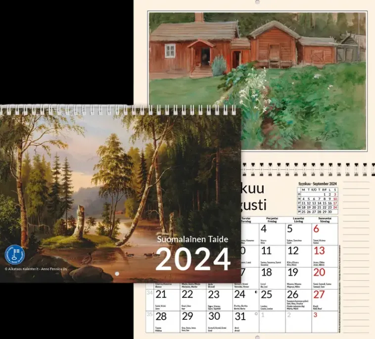 Aikataos Kalenterit>Seinakalenteri Suomalainen Taide A3 2024