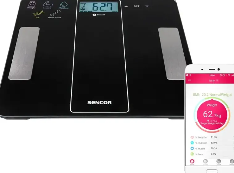 Sencor Henkilövaa'at<Sbs 8000Bk Vaaka Bluetooth Fitness Applikaatio