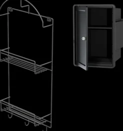 Lanka ja Muovi Säilytyskalusteet<Siivouskomerosarja Lm 871: Lukittava Kemikaalikaappi + Siivousvalineteline 2 Hyllylla