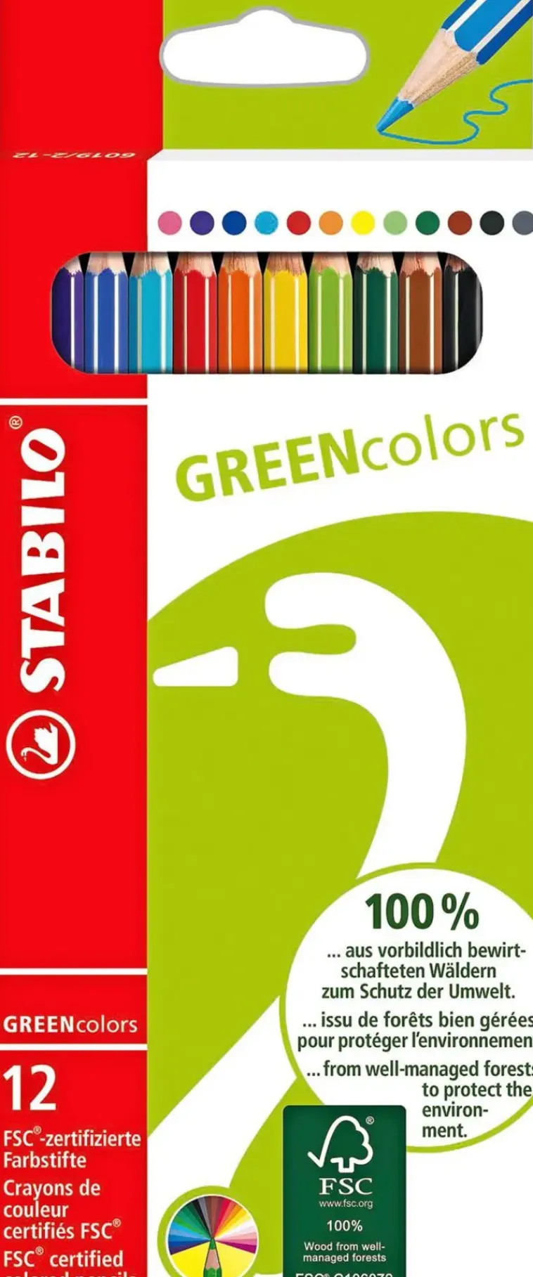 STABILO Toimistotarvikkeet>Puuvarikyna Greencolors 12 Varia