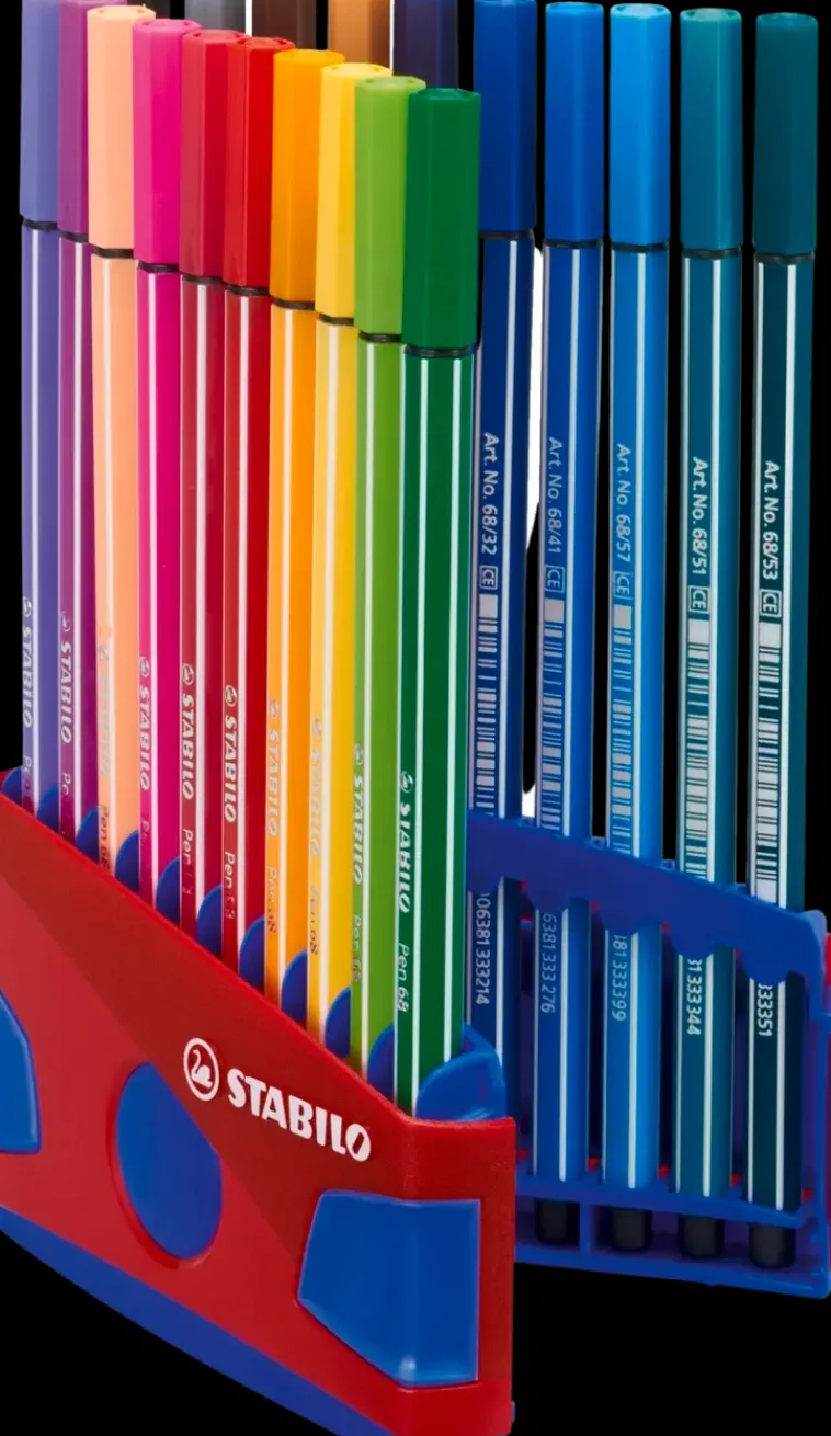 STABILO Toimistotarvikkeet>Tussikynapakkaus Pen 68 Fineliner 20 Varia Sinisessa Telineessa