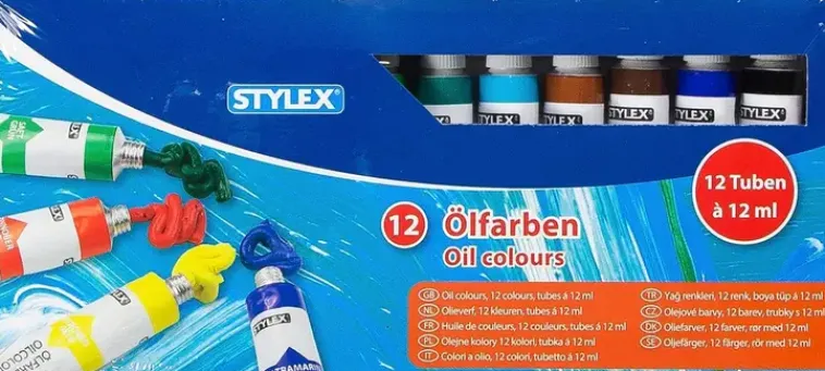 Stylex Askartelutarvikkeet<Oljymaalit 12 Tuubia 12Ml