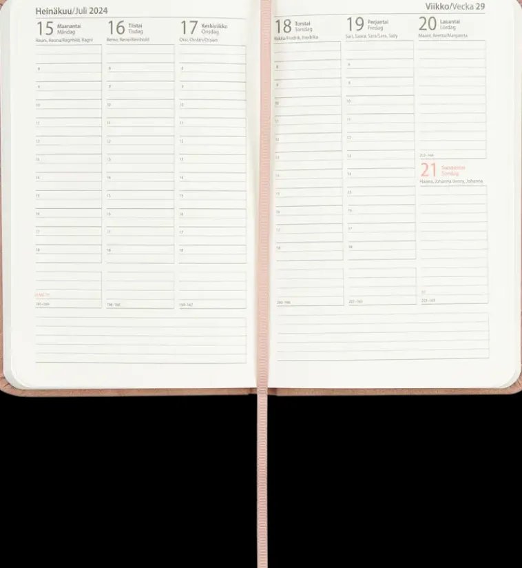 NNX Kalenterit>Taskukalenteri A6 Roosa