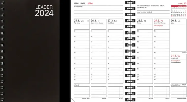 CC Kalenterit Kalenterit>Taskukalenteri Leader-Vuosipaketti 2024