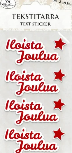 J.K. Primeco Askartelutarvikkeet<Tekstitarra Jouluteksti + Tahdet Punainen 2Ark/Pkt