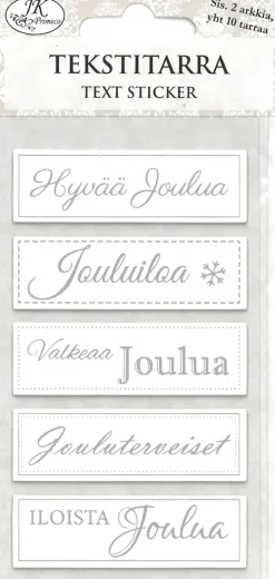 J.K. Primeco Askartelutarvikkeet>Tekstitarralajitelma Joulu Hopeafolio 2 Ark/Pkt