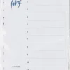 Ei merkkiä Paperitarvikkeet>Valilehti A4 12-Osainen Blanco Valkoinen