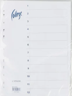 Ei merkkiä Paperitarvikkeet>Valilehti A4 12-Osainen Blanco Valkoinen