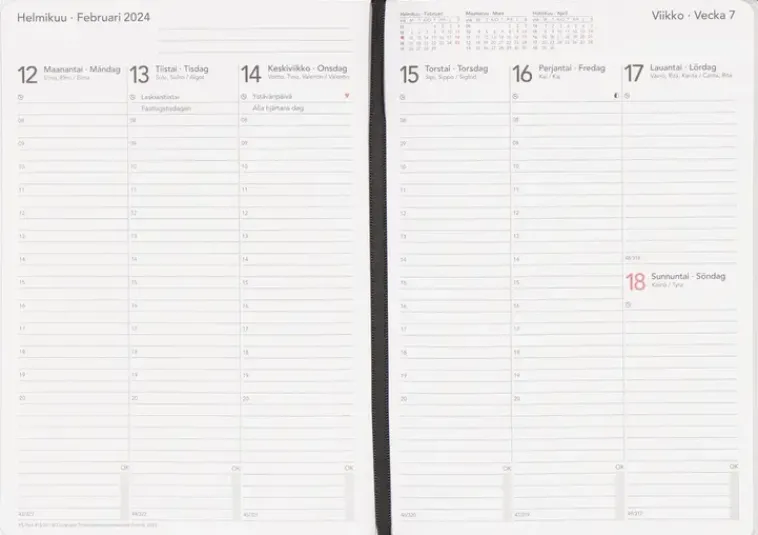 TimeSystem Kalenterit>Vuosikalenteri Time System Classic A5 Turkos 2024